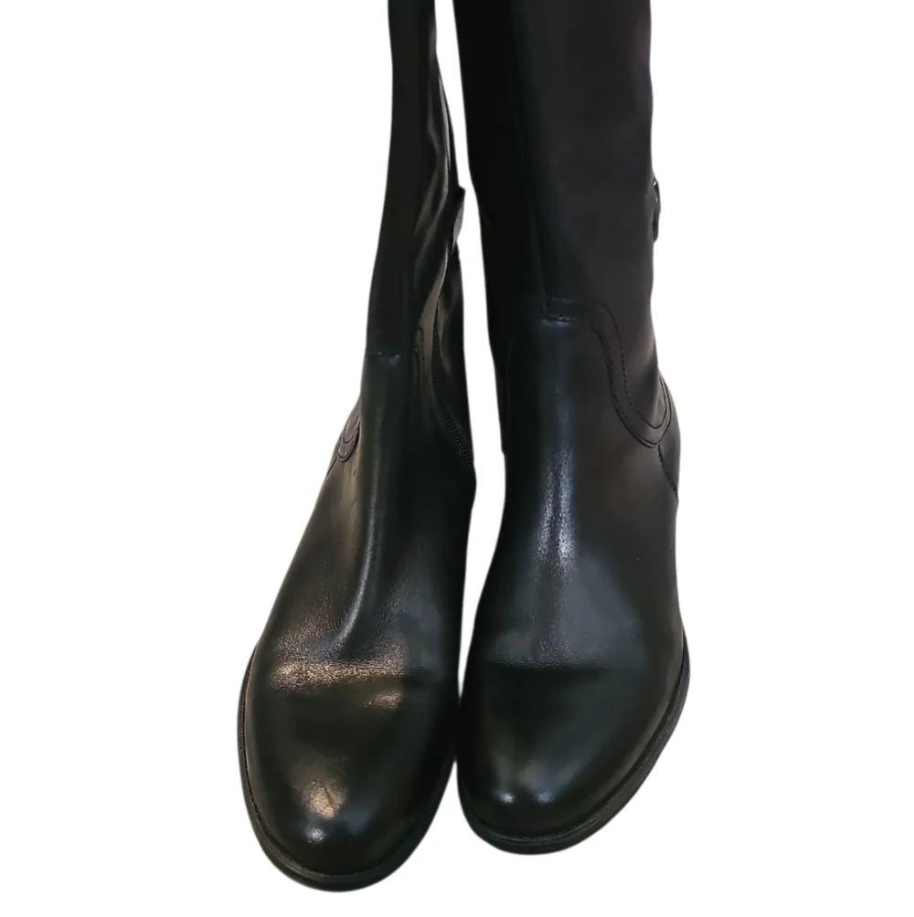 Naturalizer N5 Comfort JAMISON Black Knee High Leather Riding Boots, Size 7.5